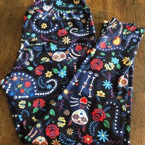 Day of the Dead Cat Leggings